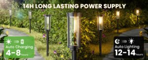 The Bright Solar Pathway Lights Outdoor by BITPOTT are a perfect addition to your outdoor space, providing an elegant and energy-efficient way to illuminate walkways, gardens, and driveways.