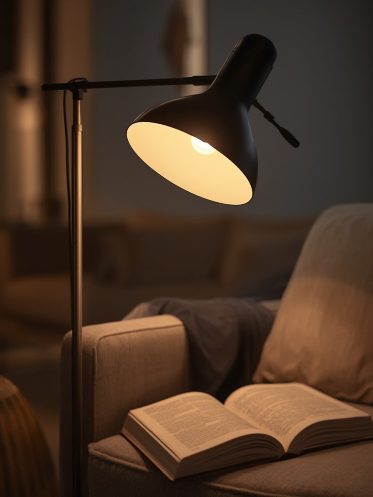 modern floor lamp dual light in home office