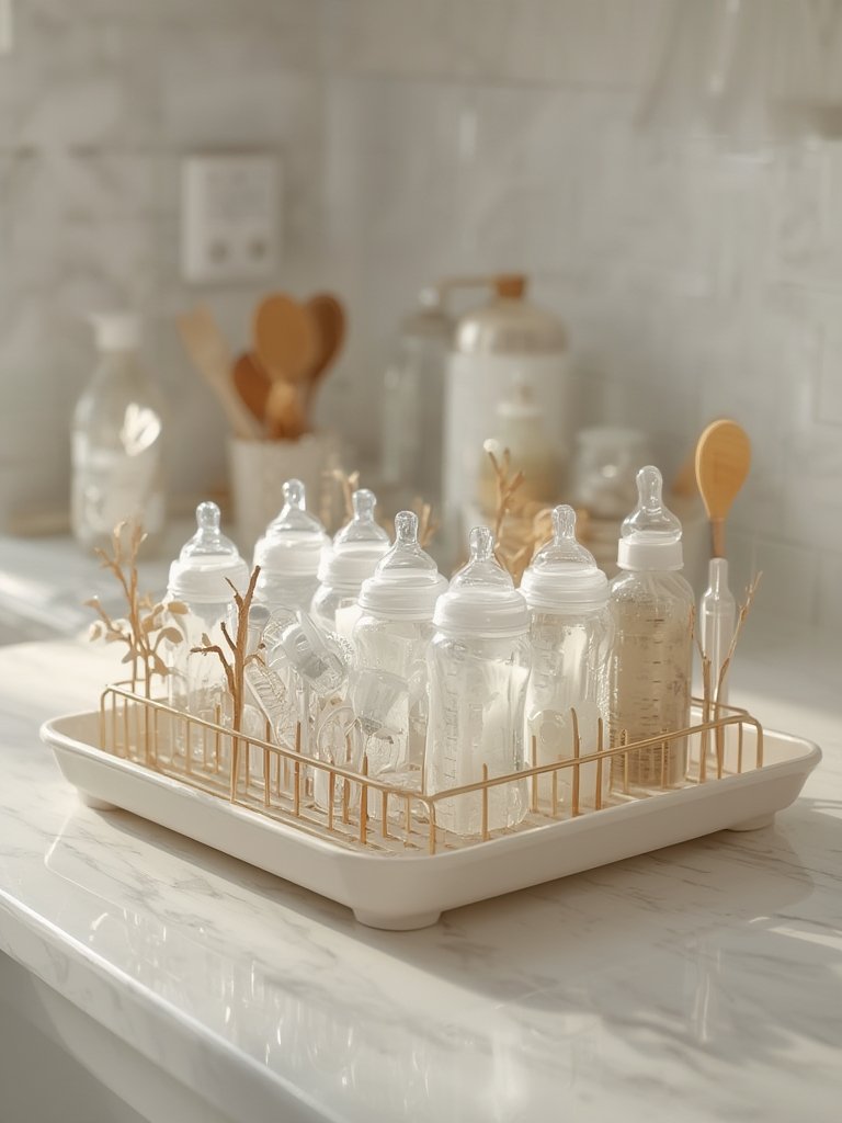 bottle drying in action