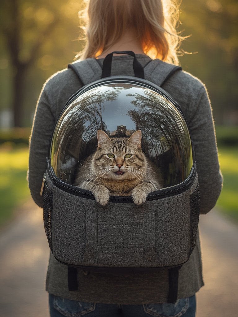 pet backpack in action