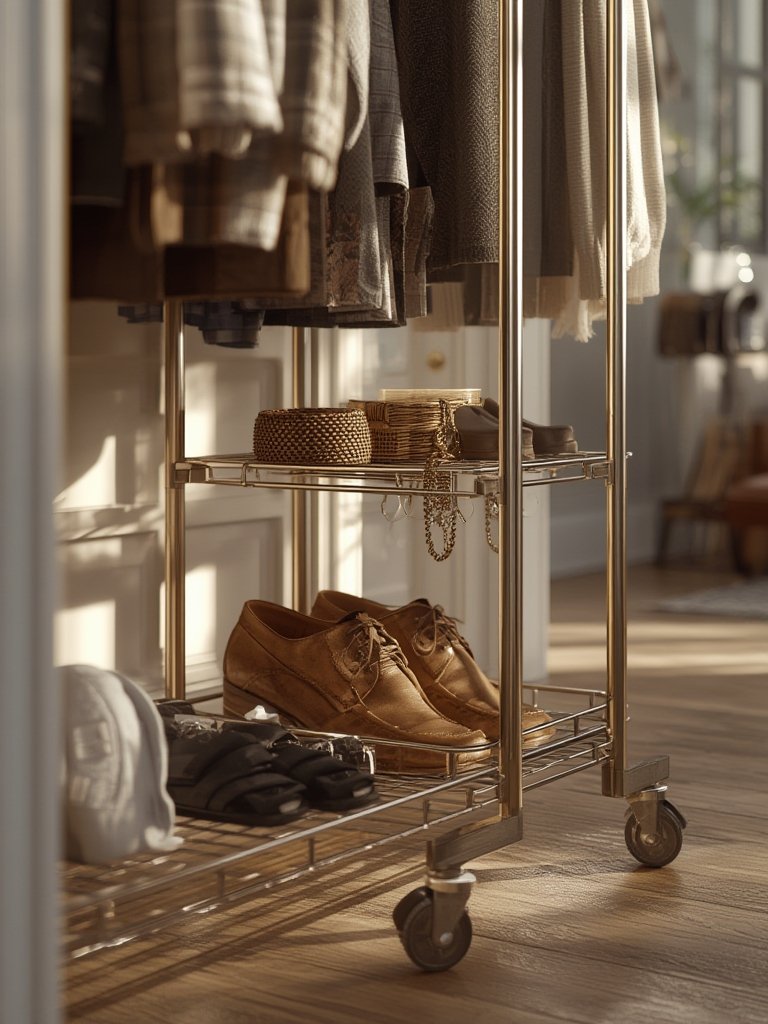 garment rack in action