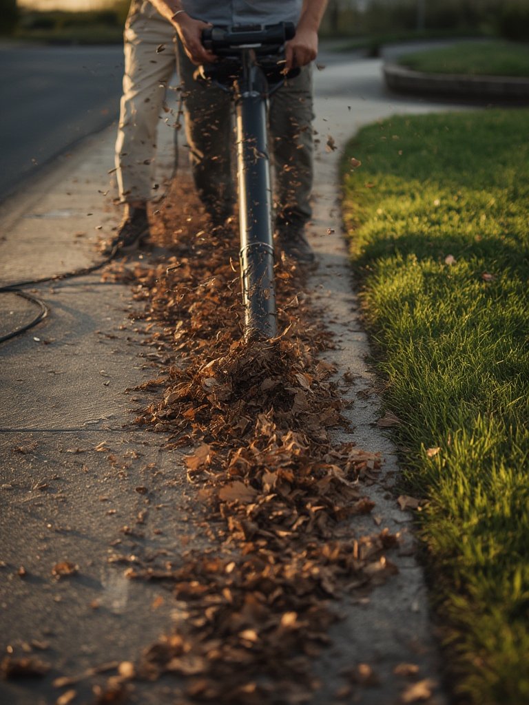 electric blower in action
