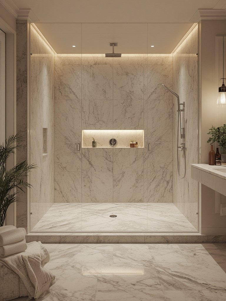 curbless shower installation