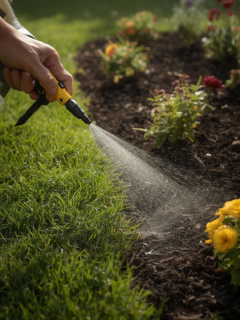 pump sprayer in action