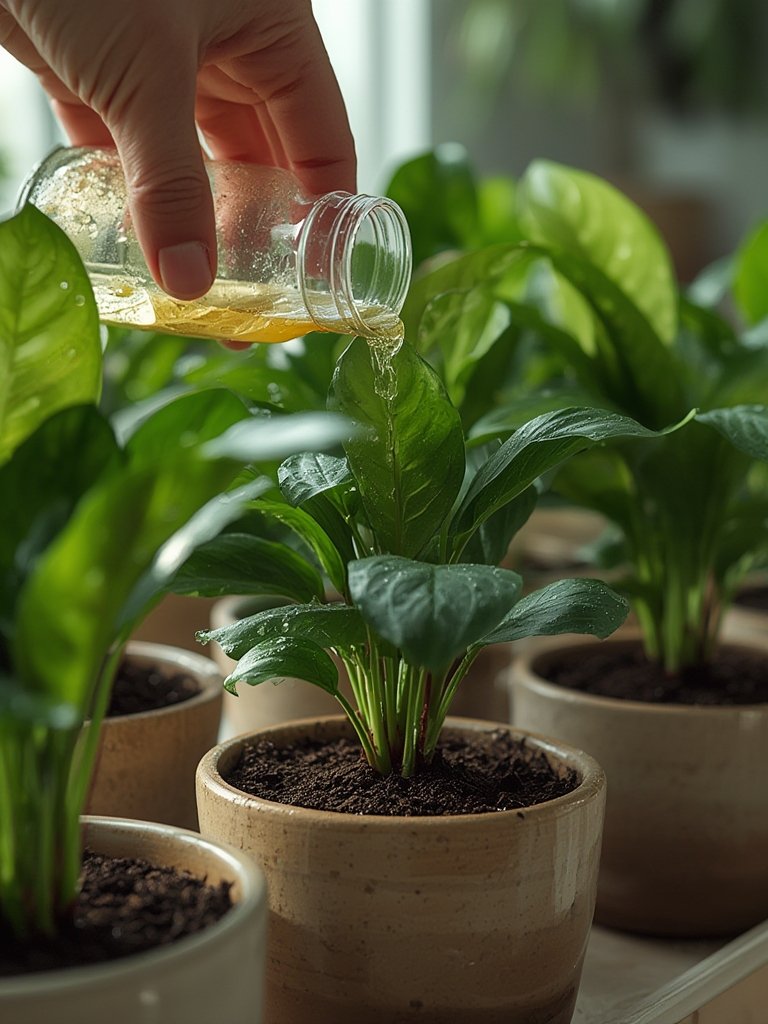 Indoor fertilizer in action