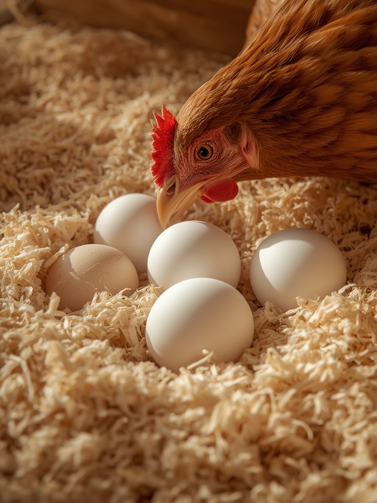 chicken bedding in action