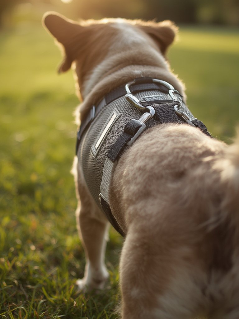 dog harness in action
