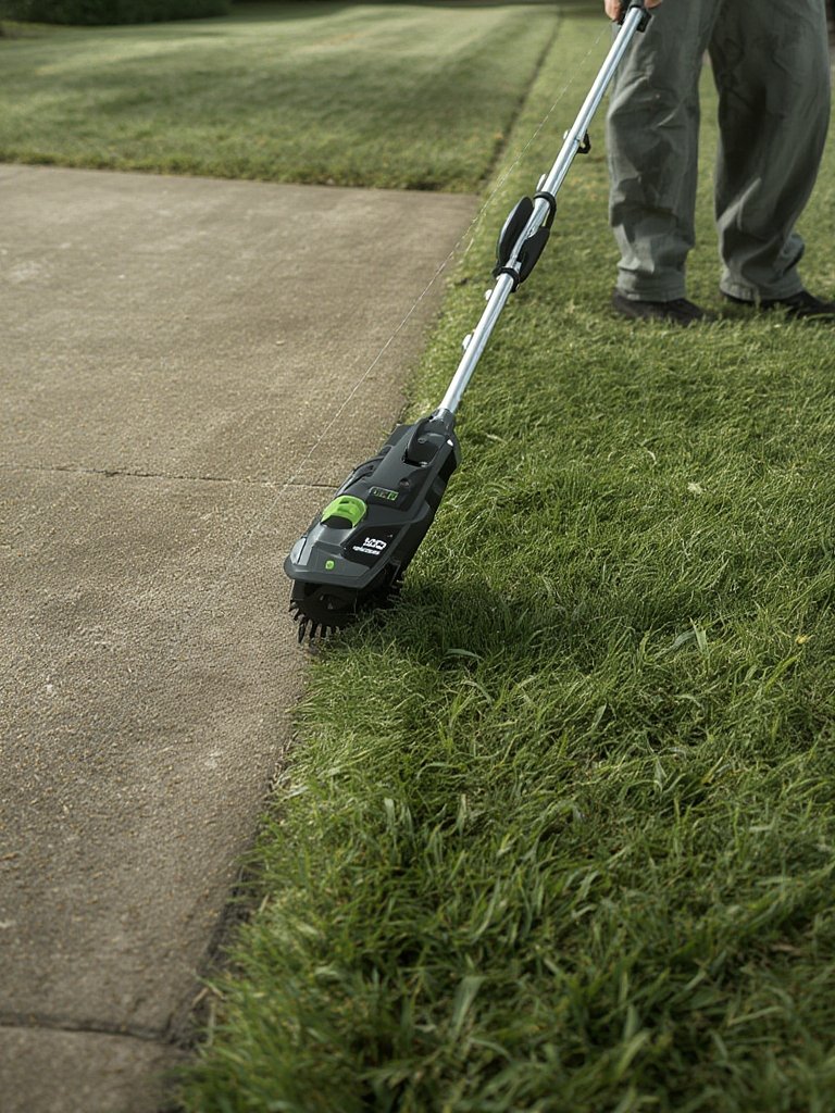 weed wacker in action