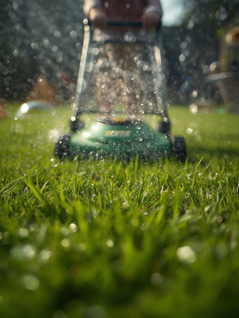 bubble mower in action