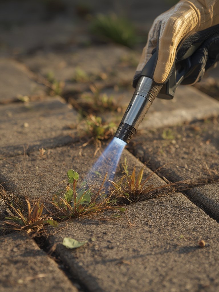 propane torch in action