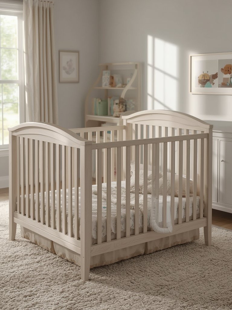 convertible crib in action