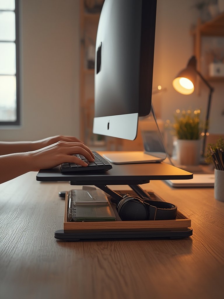 monitor stand in action
