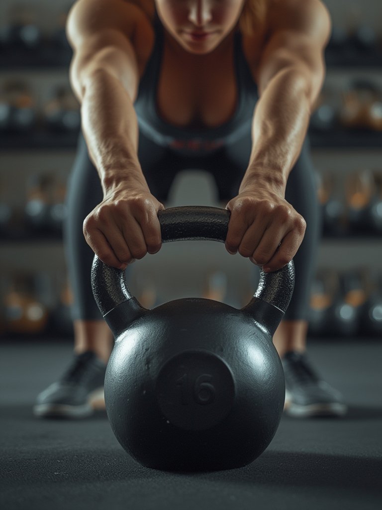 kettlebell weights in action