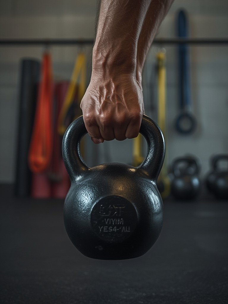 kettlebell weights in action