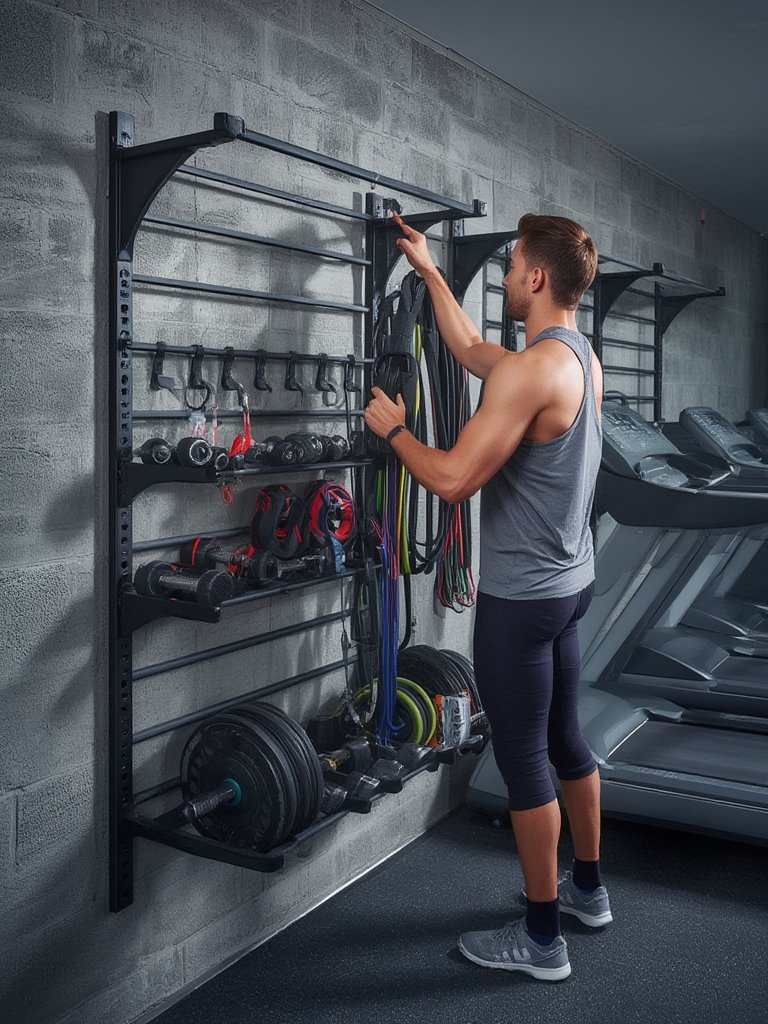 Rubbermaid 24-Piece FastTrack Garage Wall-Mounted Storage Kit in action