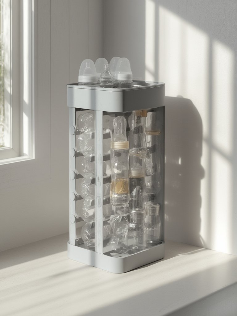 Baby Bottle Rack: 2026 Ultimate Guide for Space-Saving Countertop Bottle Dryer with Tray, Baby Bottle Organizer for Pump Parts, Pacifiers & Accessories, Dishwasher Safe, Gray 2 baby bottle rack in action