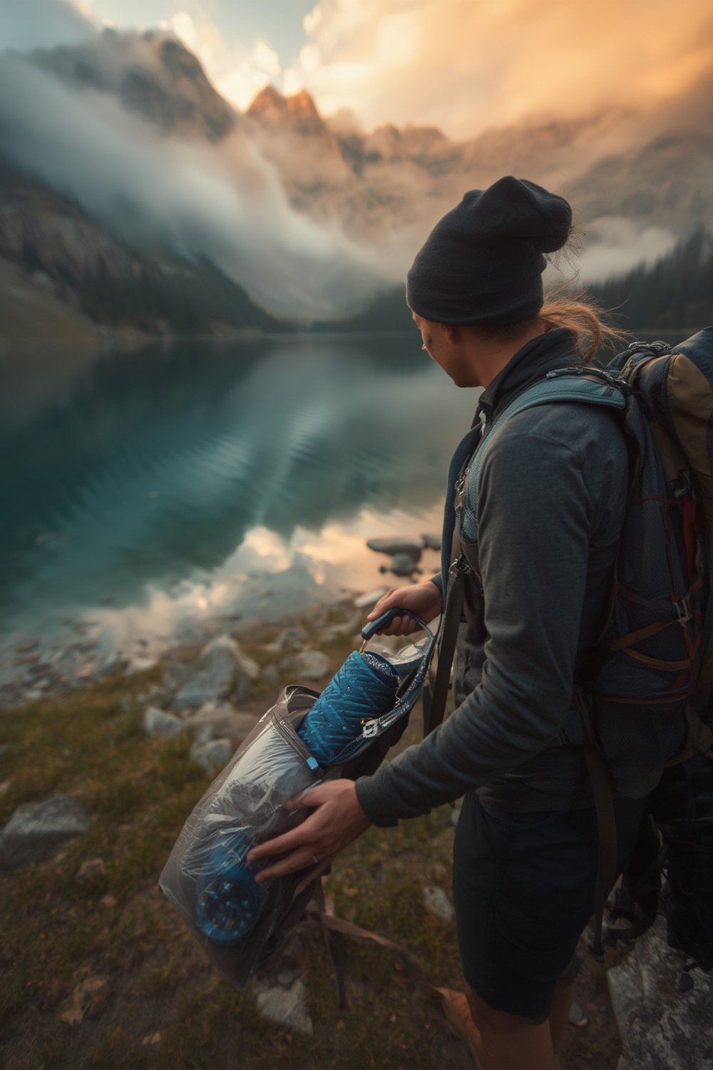 compressed hiking towel - Illustration 1